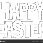 Happy Easter Letters Coloring Page Stock Vector©Keeweegirl Within Happy Easter Printable Letters