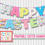 Happy Easter Printable Banner   Digital Easter Sign, Cute Easter With Happy Easter Printable Letters