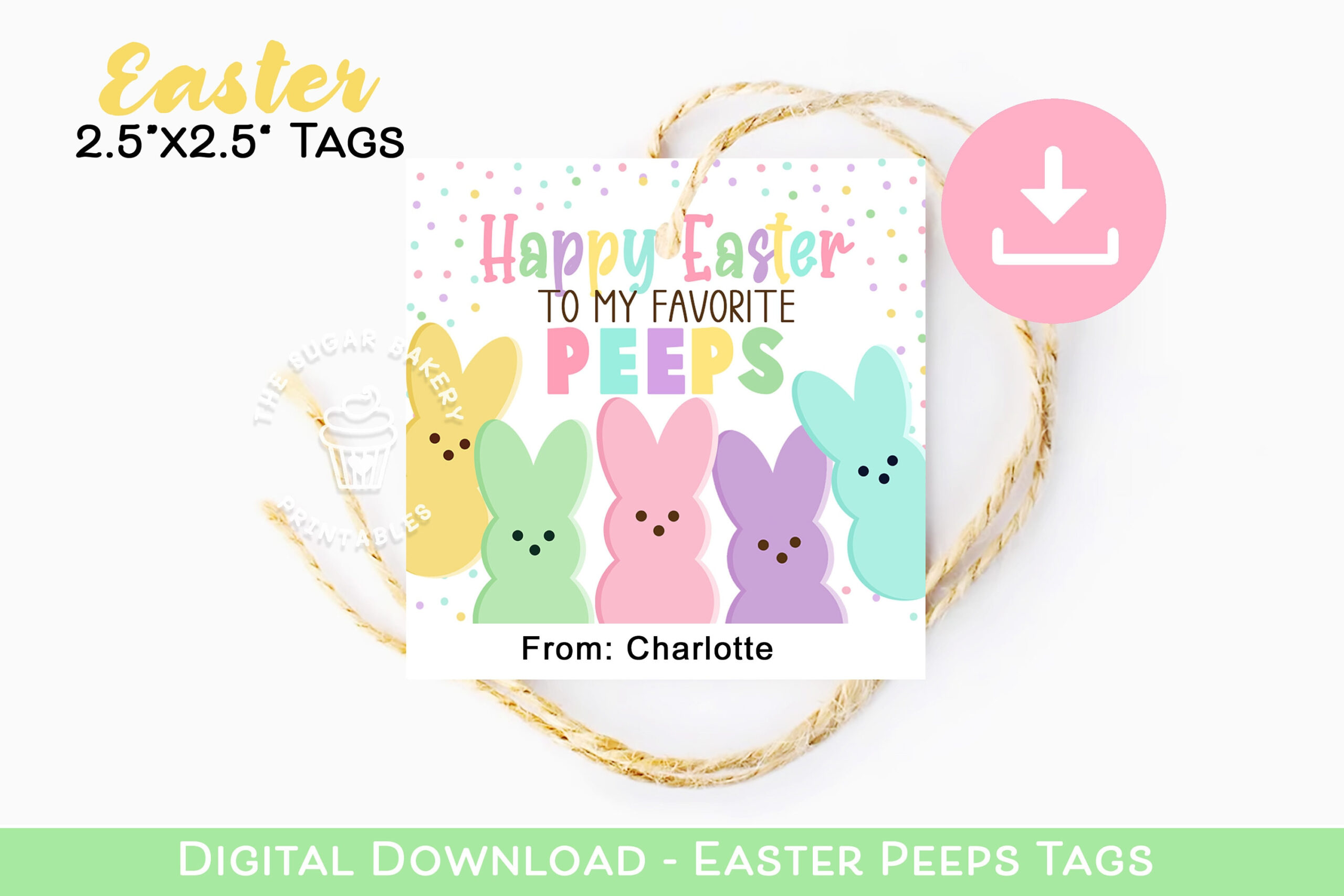 Happy Easter To My Favorite Peeps Tag, Easter Tags Printable intended for Happy Easter To My Favorite Peeps Printable