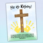 He Is Risen! Easter Handprint Art (Free Printable)   Mindymakes Pertaining To Religious Easter Craft Printable