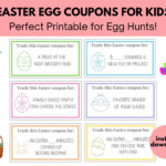 Printable Easter Egg Coupons For Kids, Egg Tokens, Egg Hunt Candy Pertaining To Printable Easter Eggs Coupons
