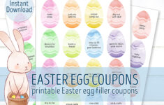 Printable Easter Egg Filler Coupons Kid'S Holiday Coupons Reward pertaining to Free Printable Easter Eggs Coupons