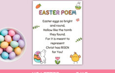 Printable Easter Poem For Kids, Religious Easter Story, Easter for Free Printable Religious Easter Poems