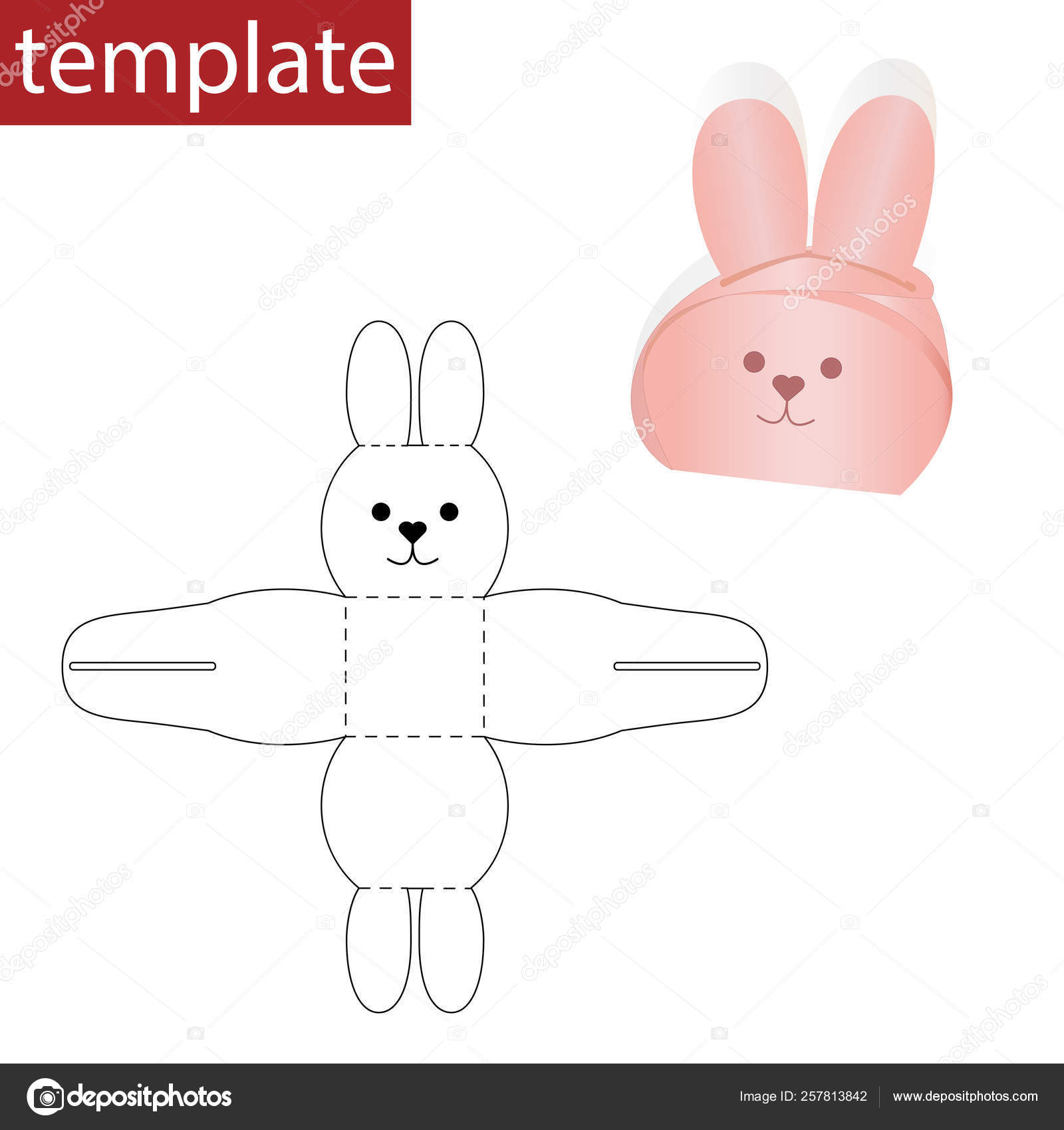 Retail Paper Box Bonbonniere Easter Bunny Stock Vector©Denli with Printable Easter Bunny Box Template