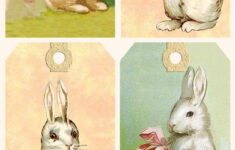 Vintage Easter Bunny Tags – Free Printables within Free Printable Vintage Easter