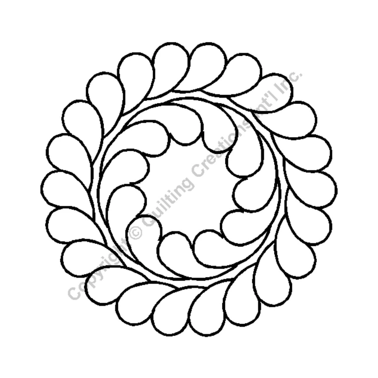 10 5 Feather Circle Block Stencil
