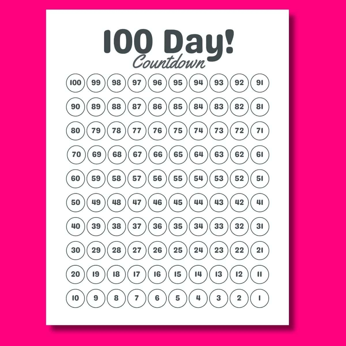 100 day christmas countdown calendar printable 100 day christmas countdown calendar printable