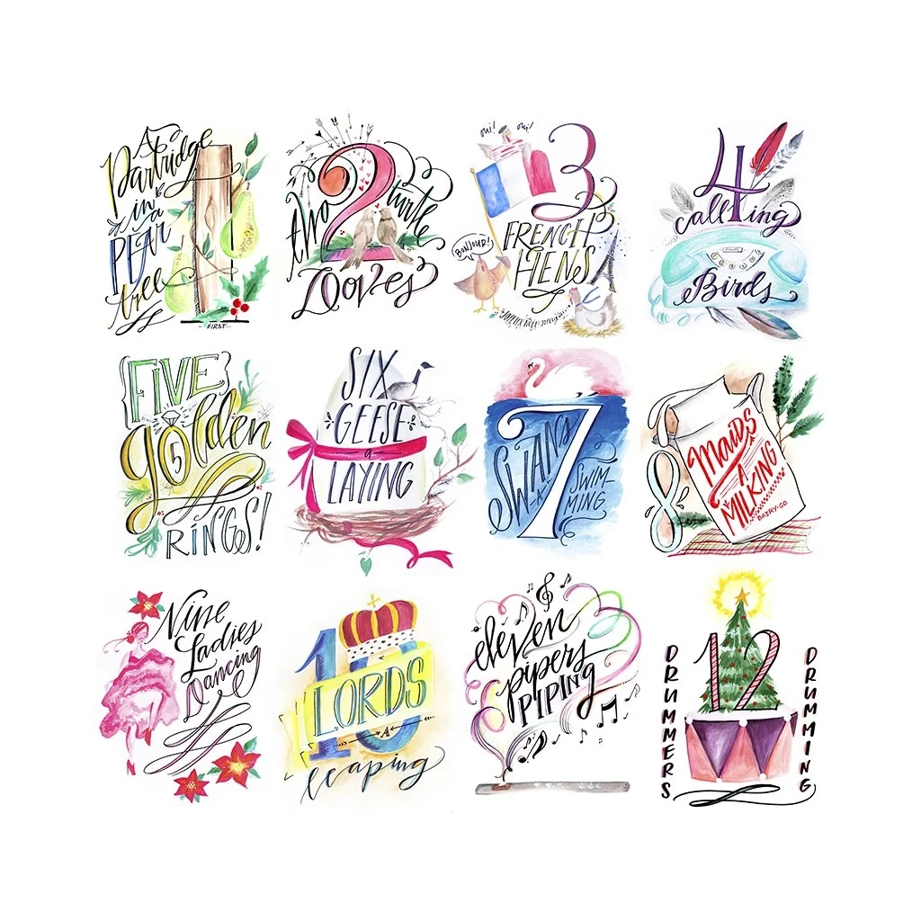 12 days of christmas printable signs