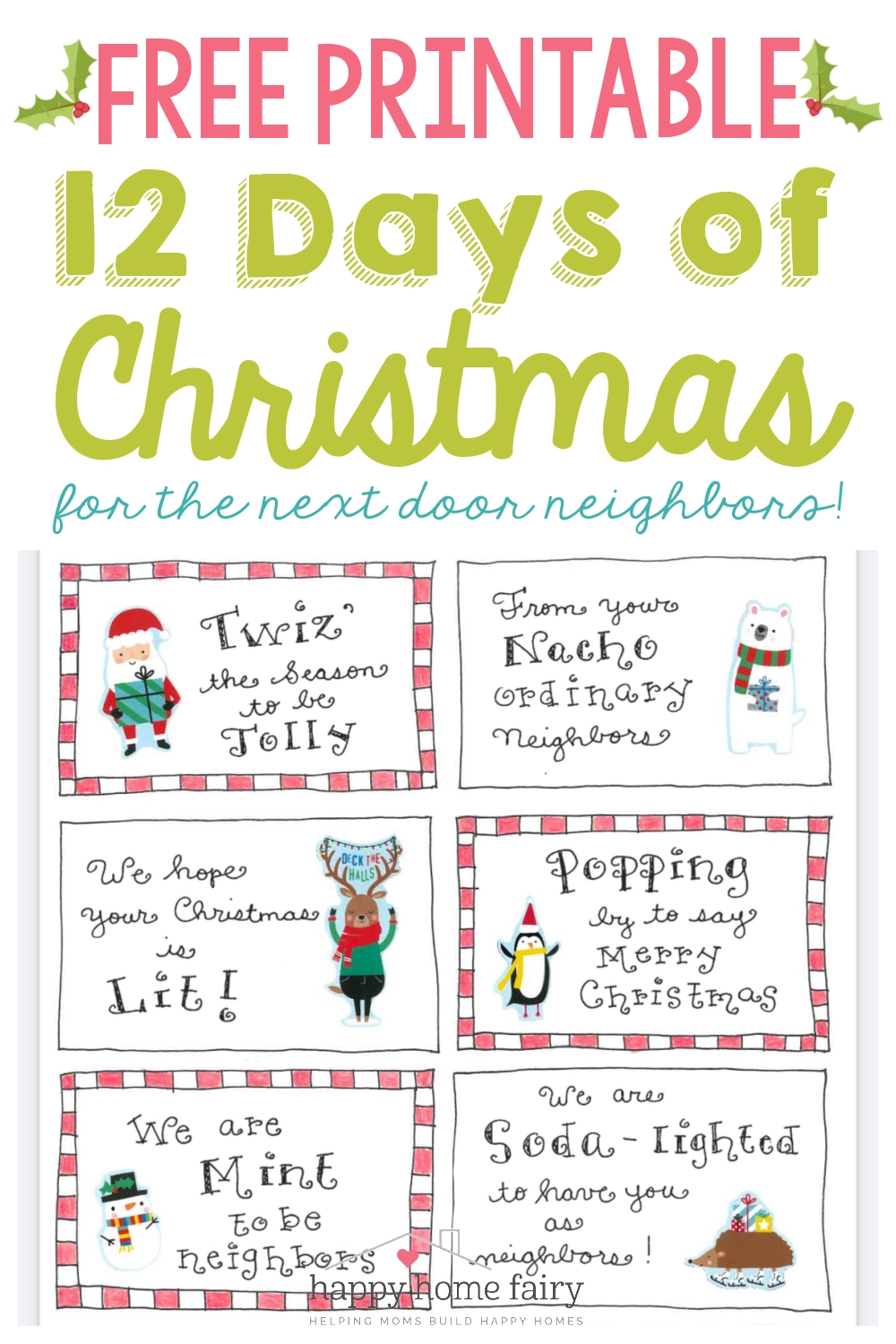12 days of christmas poem printable