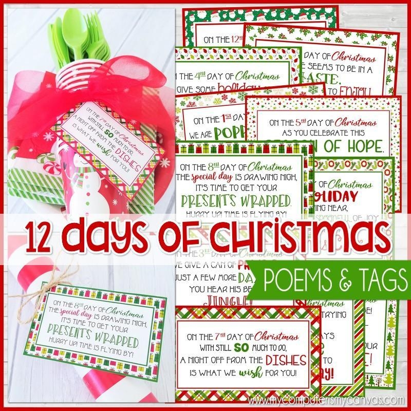 12 Days Of Christmas Gift Tag Kit Printable