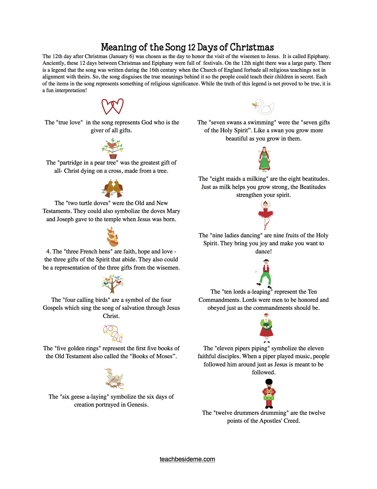 12 Days Of Christmas Printable Game 12 Days Of Christmas Printable Game