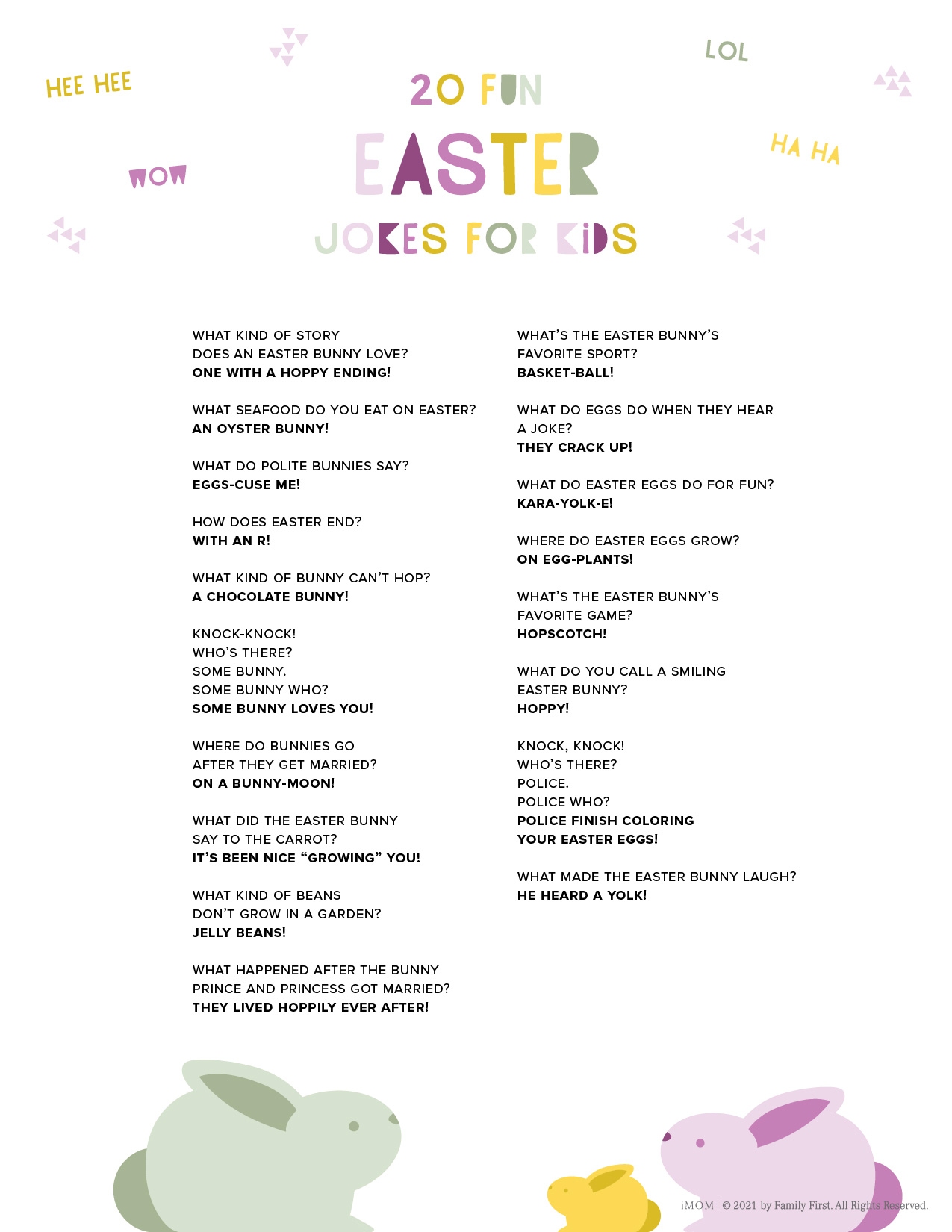 20 Fun Easter Jokes For Kids