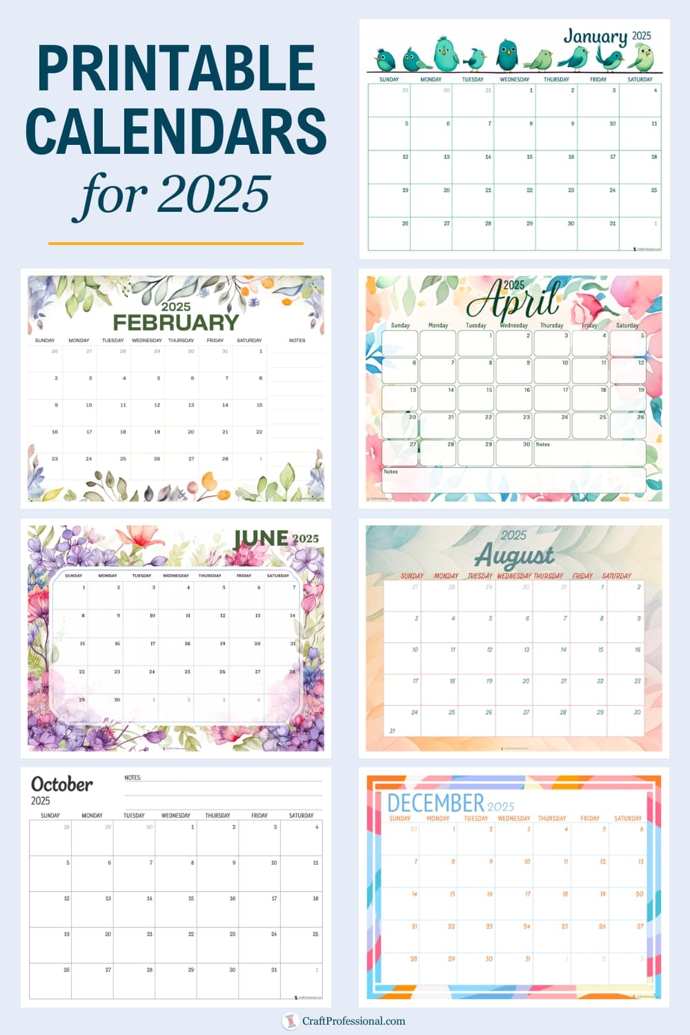 2025 Calendar Printable