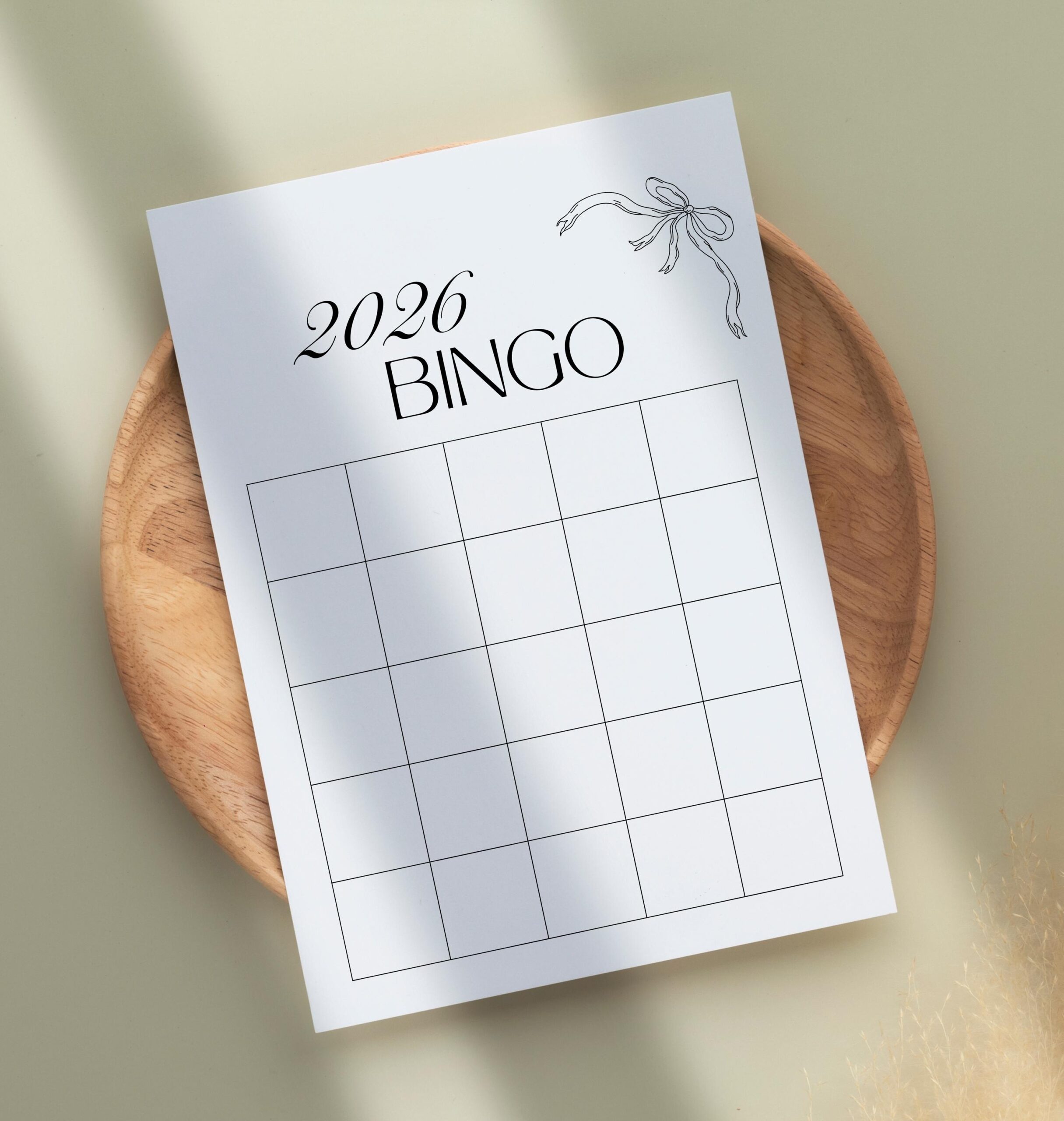 2026 New Year Bingo Card Digital
