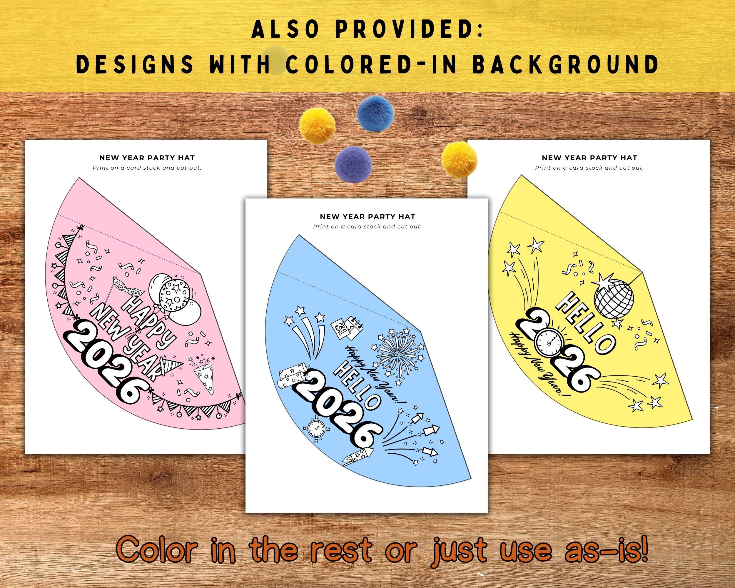 free printable printable new years hats 2026 free printable printable new years hats 2026