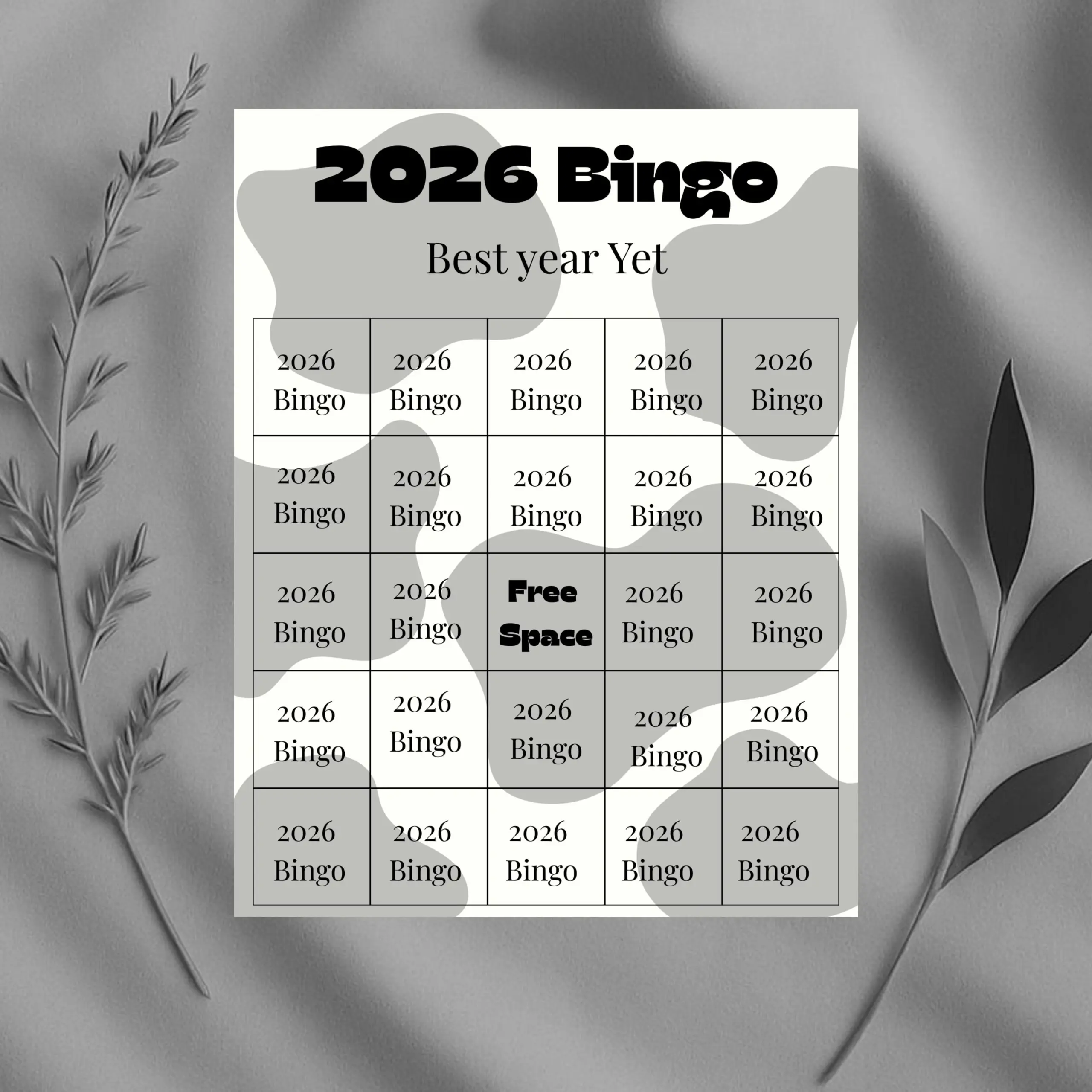 2026 Resolution Bingo Card Printable New