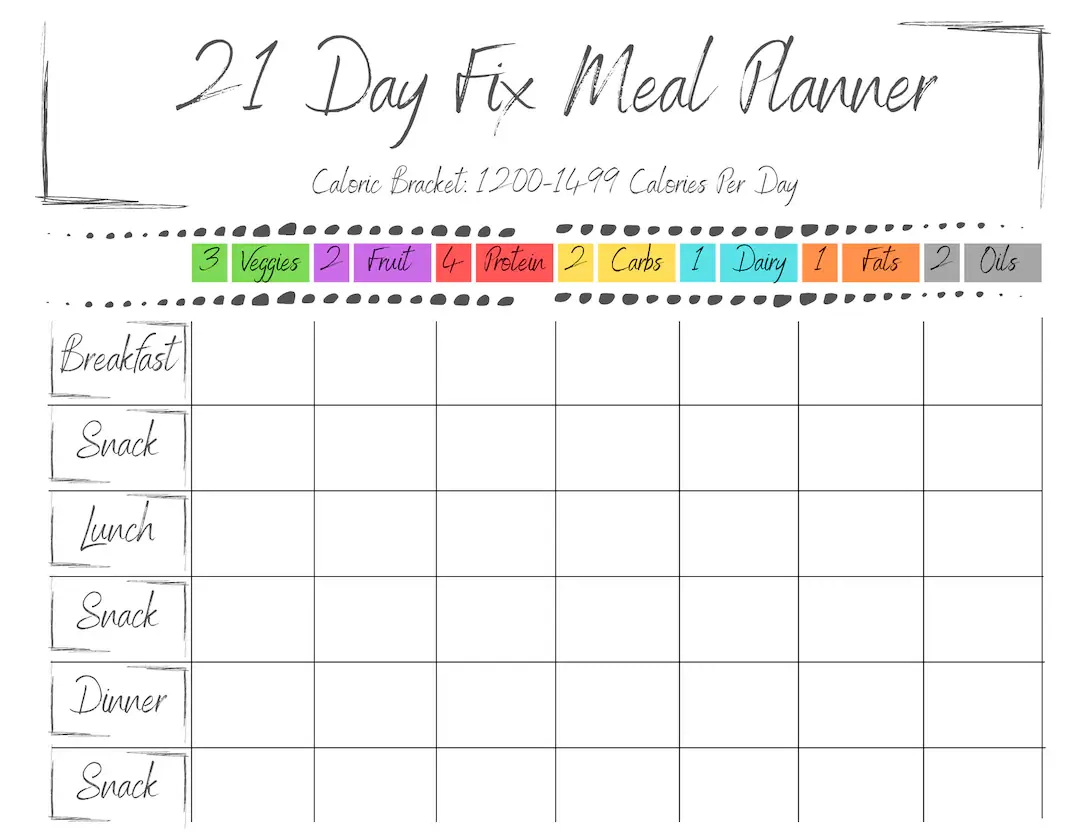 21 day fix printable tracker 21 day fix printable tracker