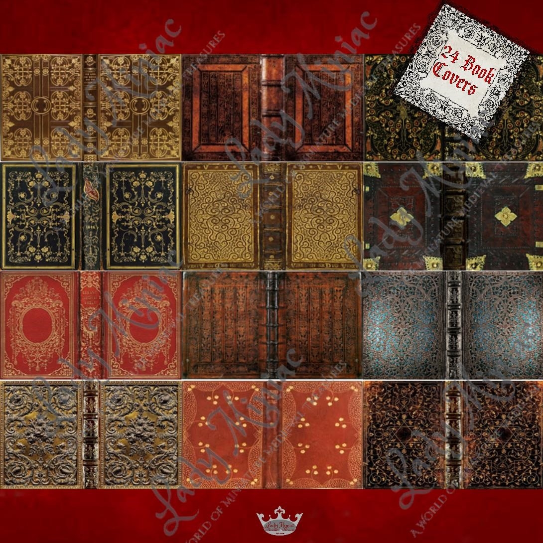 24 Decorative Antique Book Covers