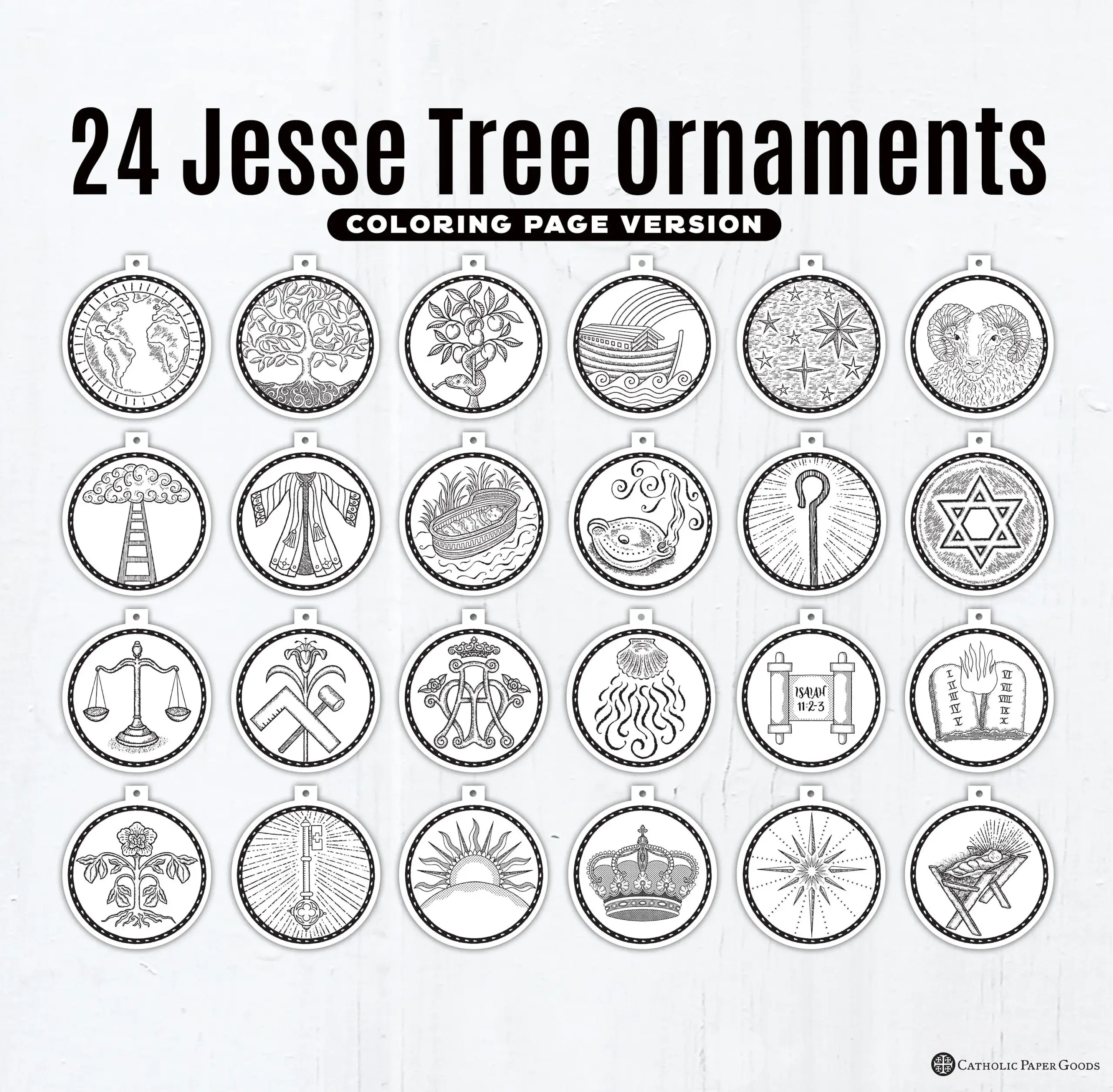 24 Jesse Tree Printable Ornaments Pdf 24 Jesse Tree Printable Ornaments Pdf