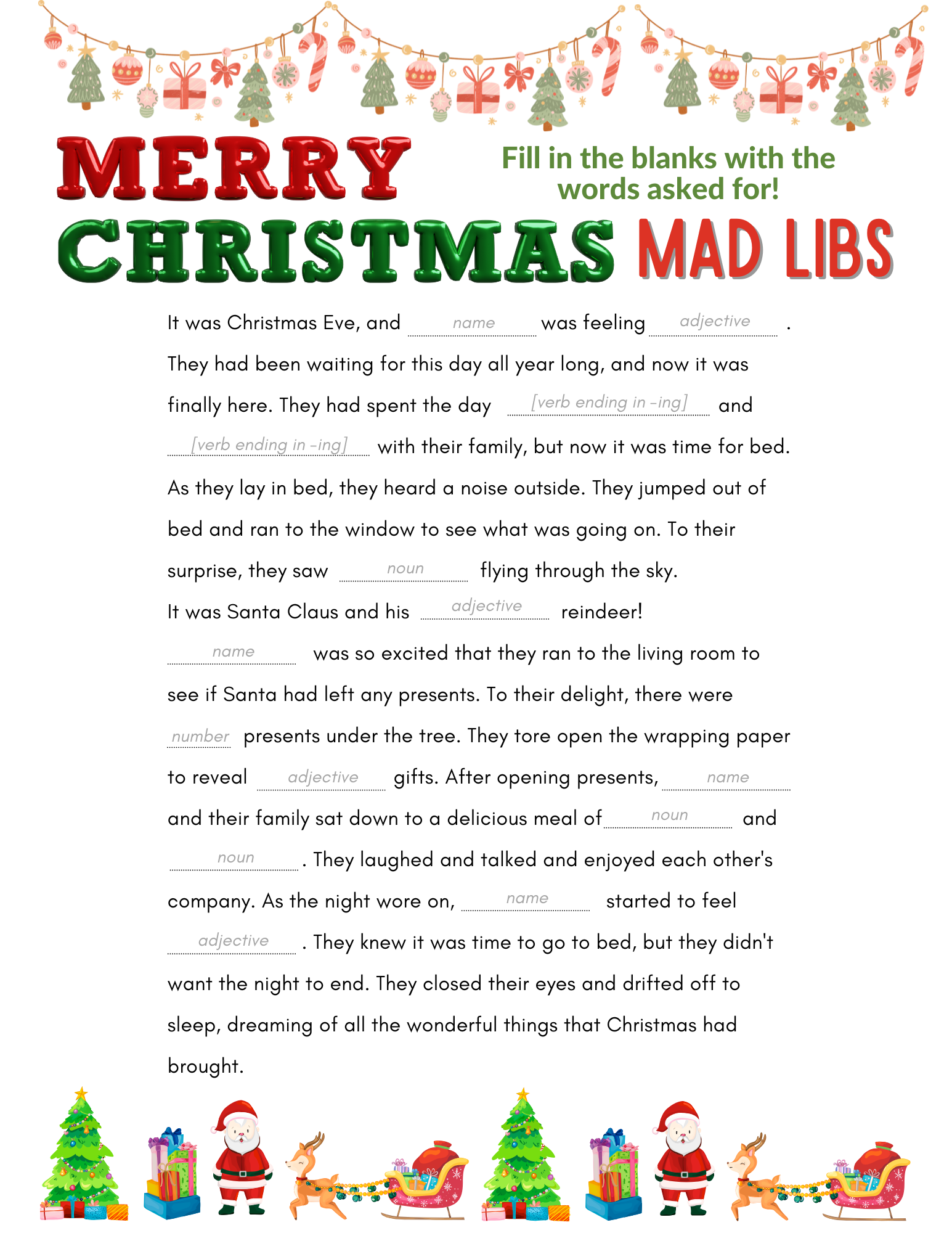twas the night before christmas mad libs free printable twas the night before christmas mad libs free printable
