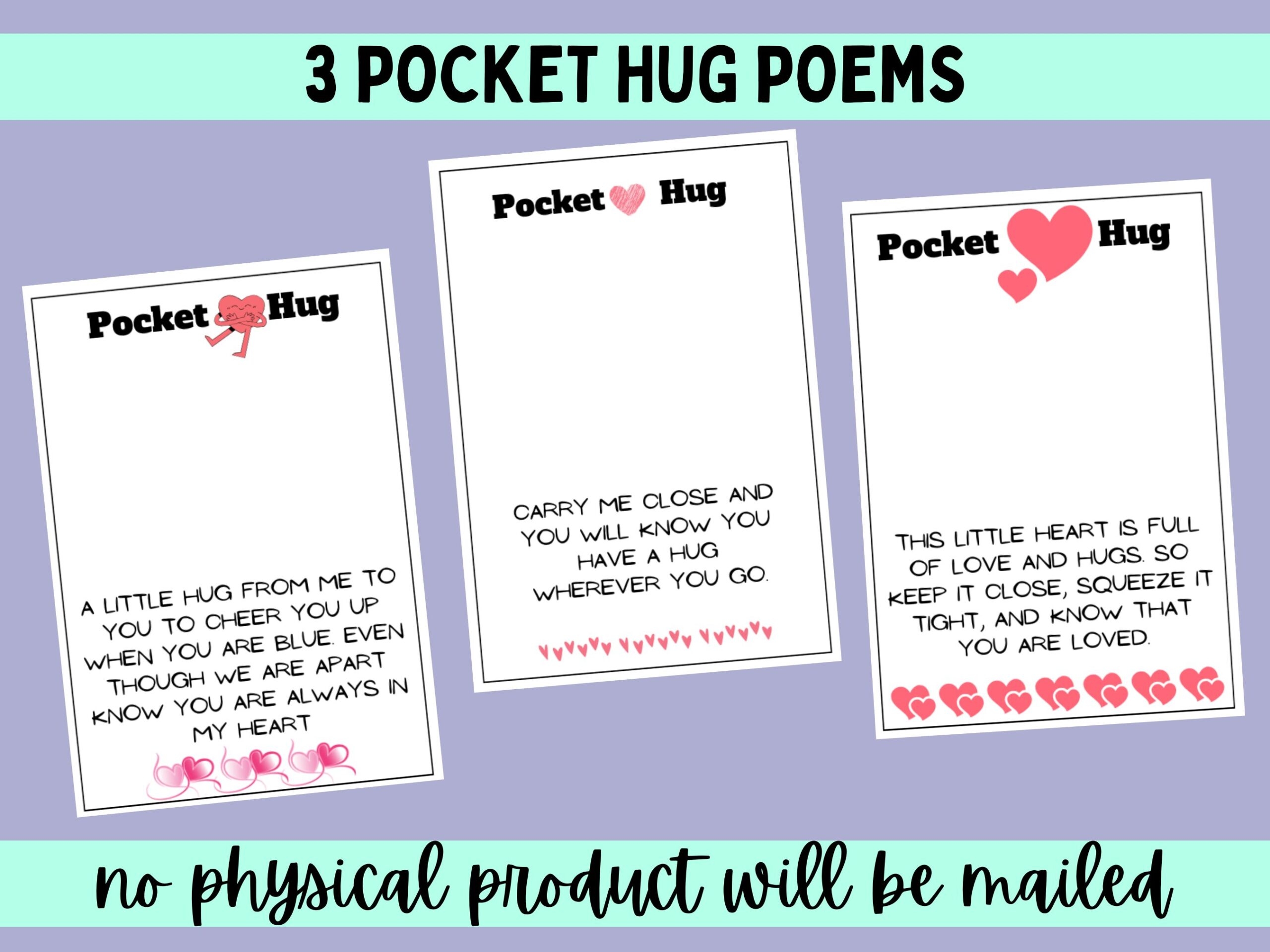 3 Pocket Hug Poems Printable 3 Pocket Hug Poems Printable