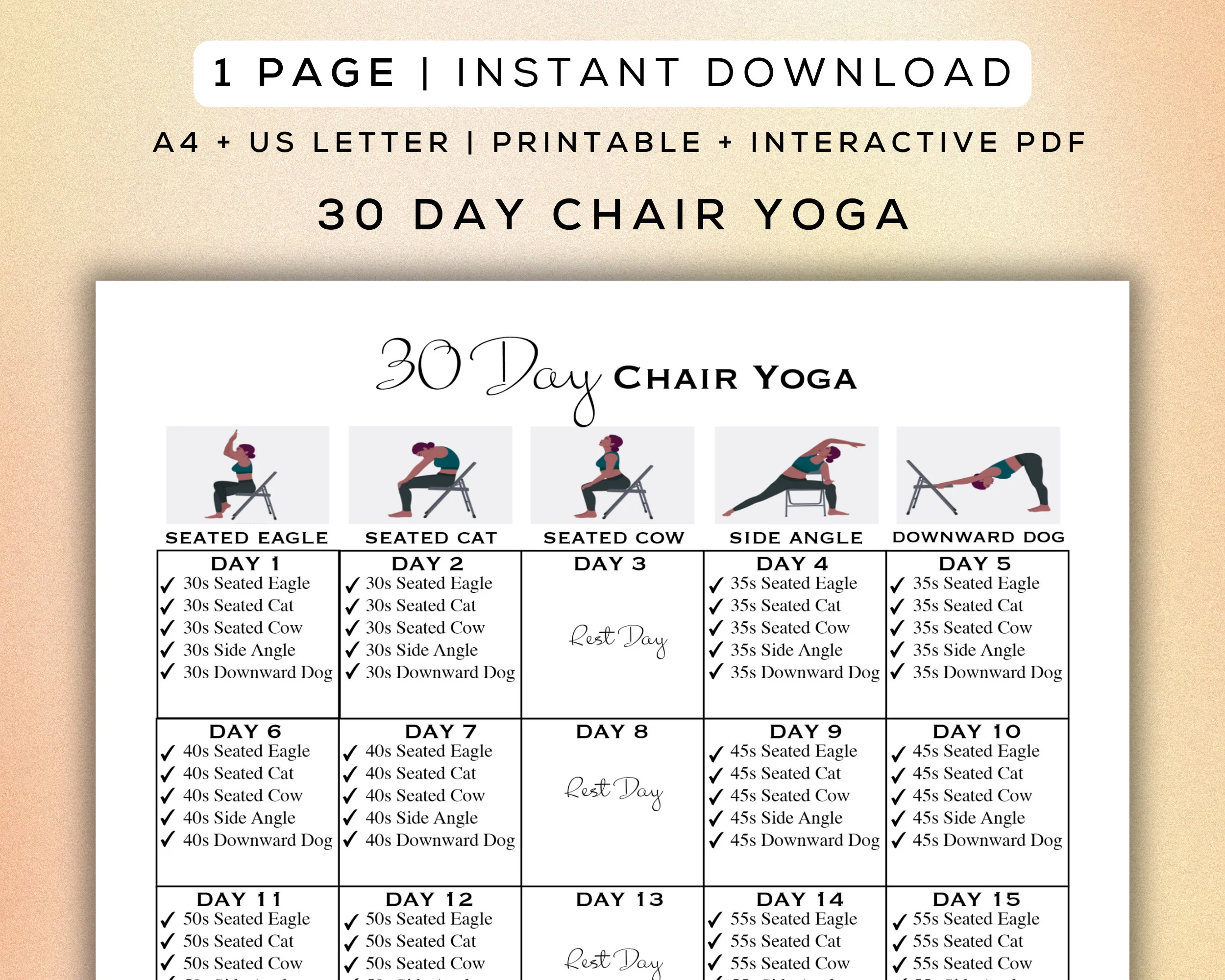 30 Day Chair Yoga Flow Printable
