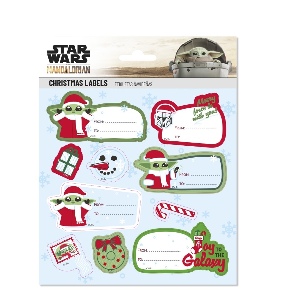 38714 Star Wars The Mandalorian Grogu Premium Christmas Self Adhesive Labels 8435747834168
