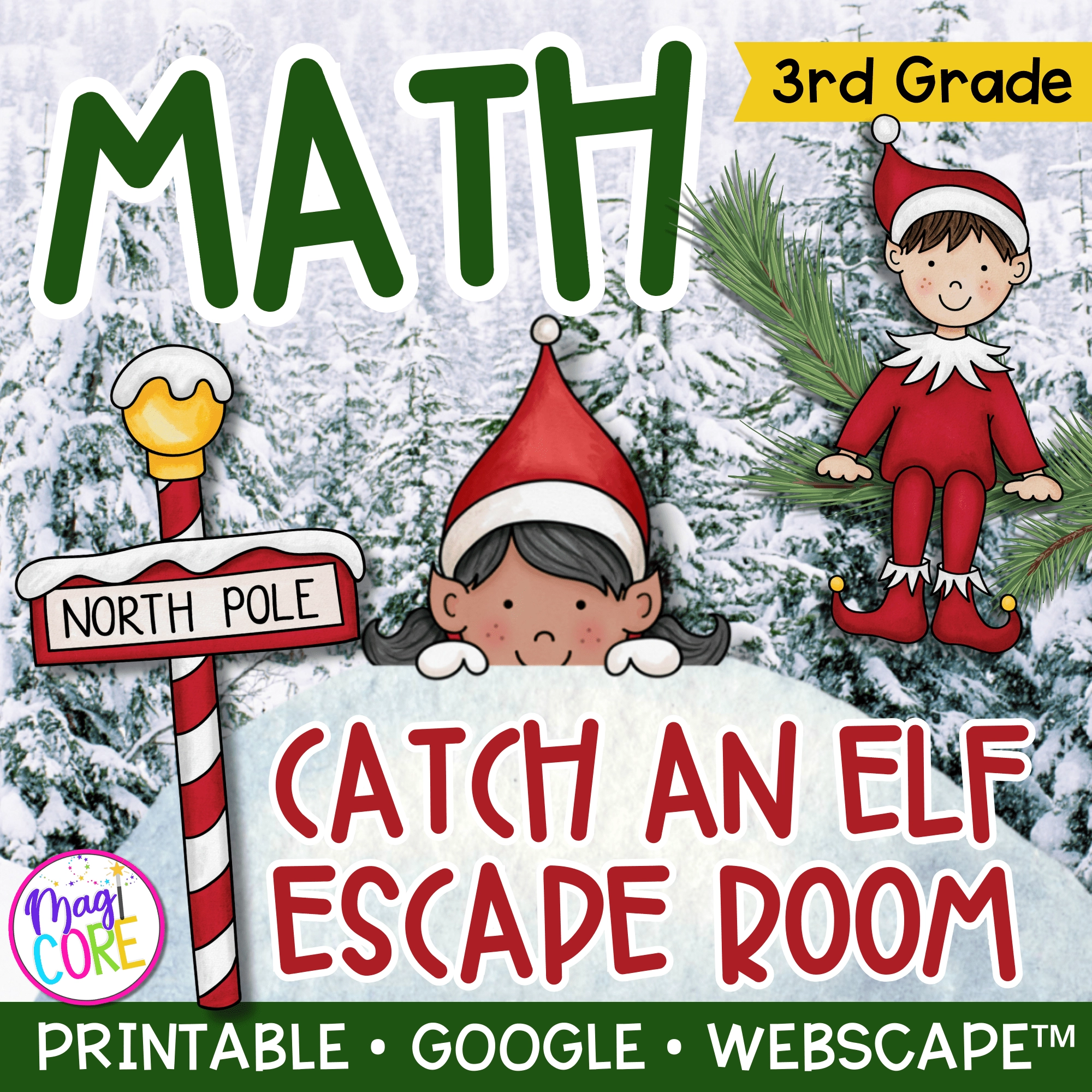 3rd Grade Math Catch An Elf Escape Room Webscape