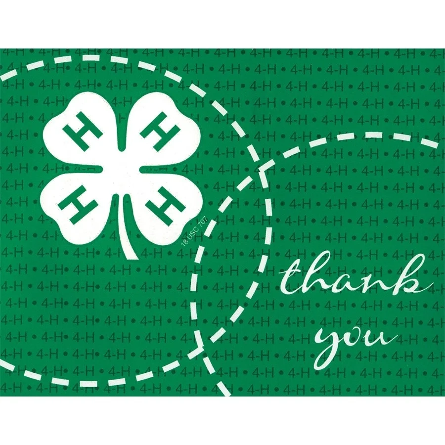 4 H Thank You Note Cards Pack Of 20