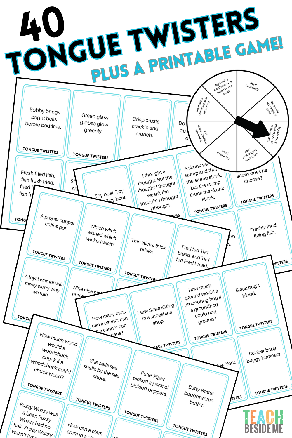 40 Tongue Twisters For Kids Printable Game