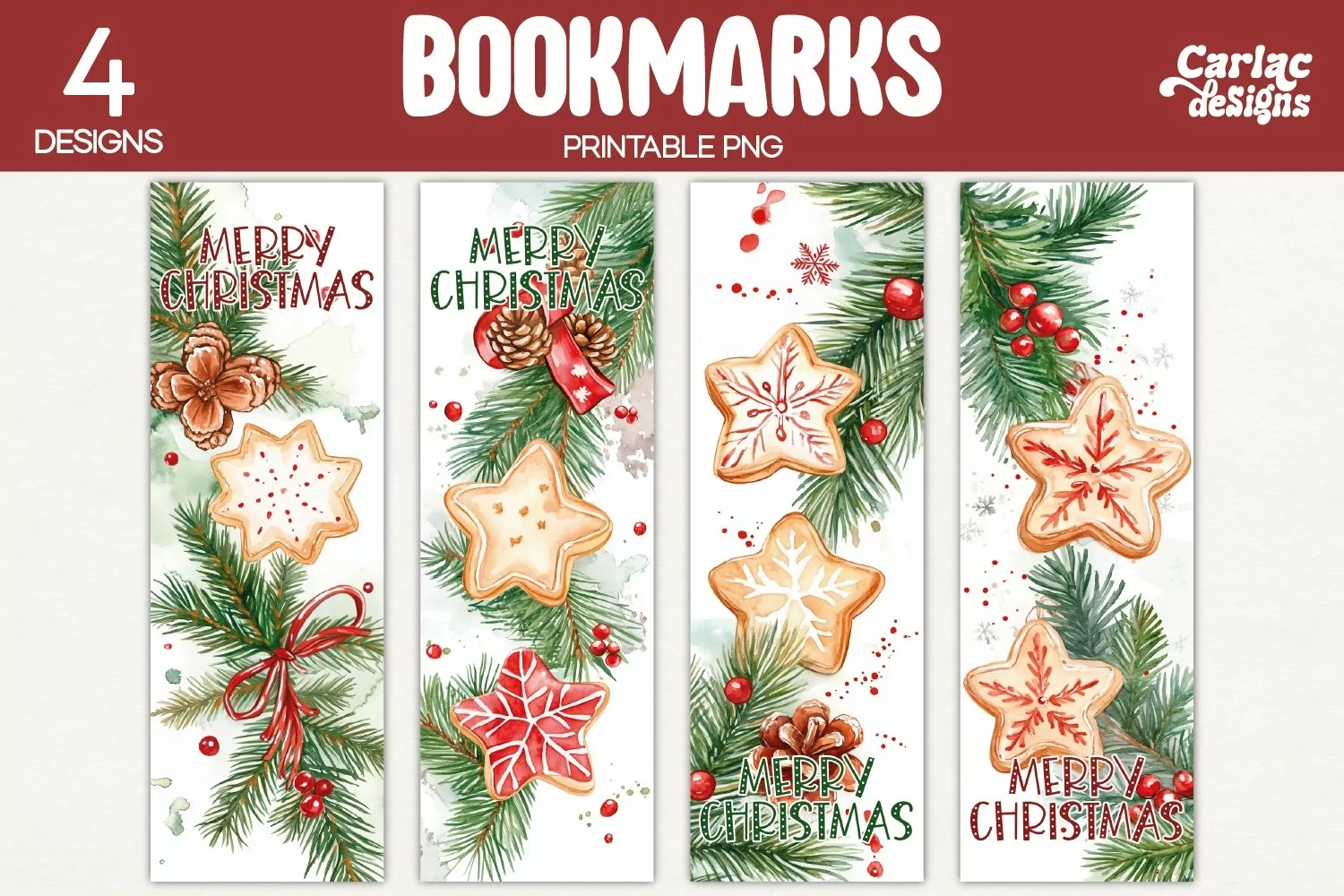 christmas bookmarks printable