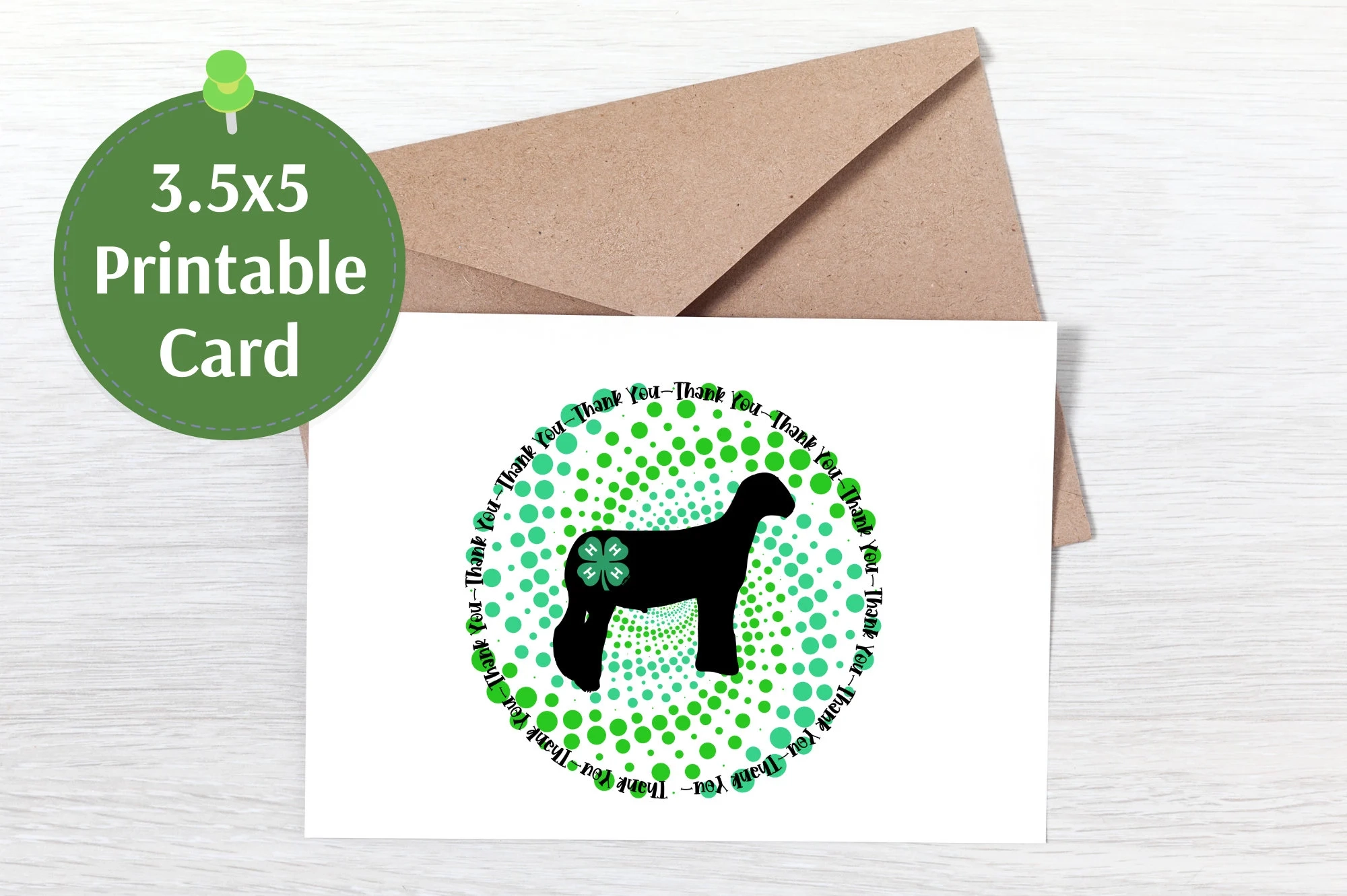 4h Thank You Card Printable Templates 4h