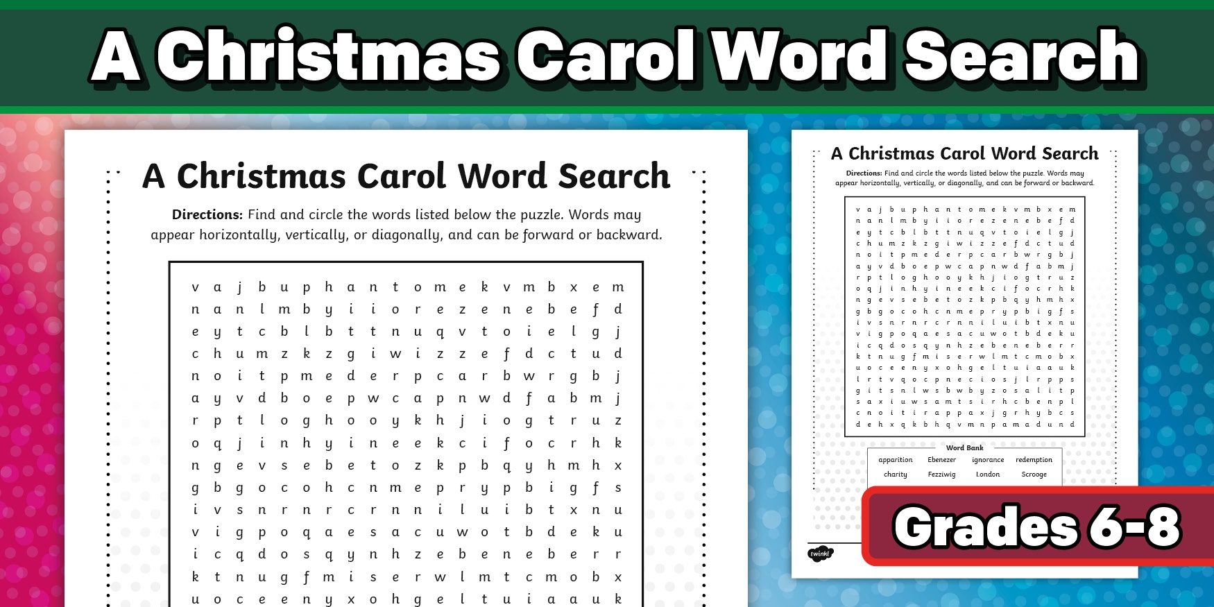 a christmas carol word search printable a christmas carol word search printable