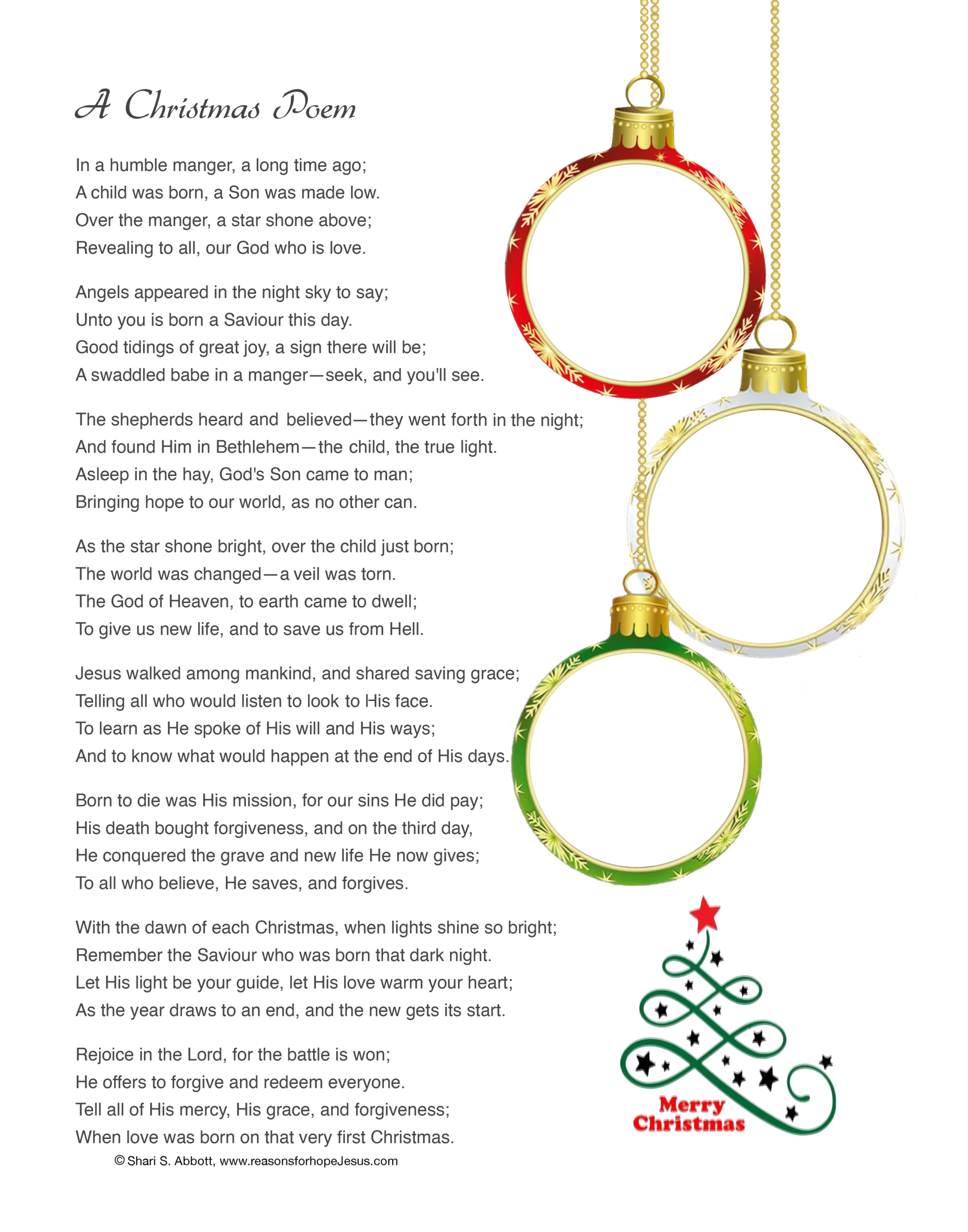 A Christmas Poem A Christmas Poem