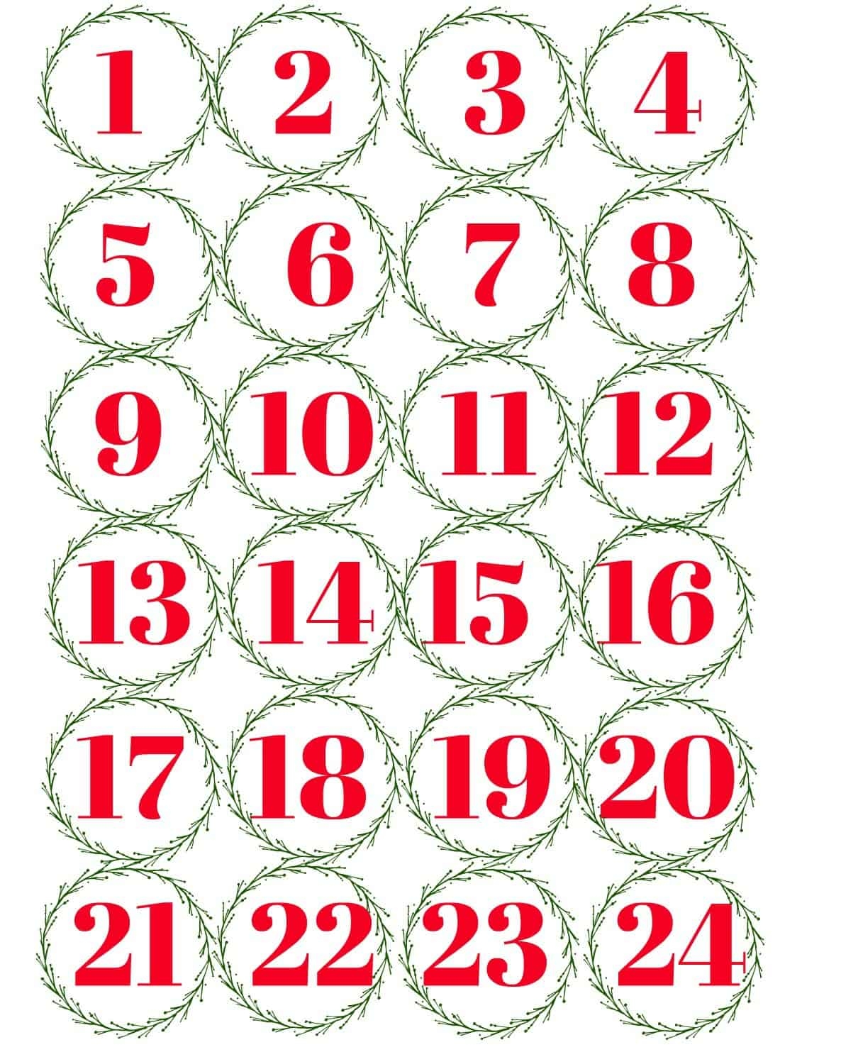 Advent Calendar Bags And Printable Numbers