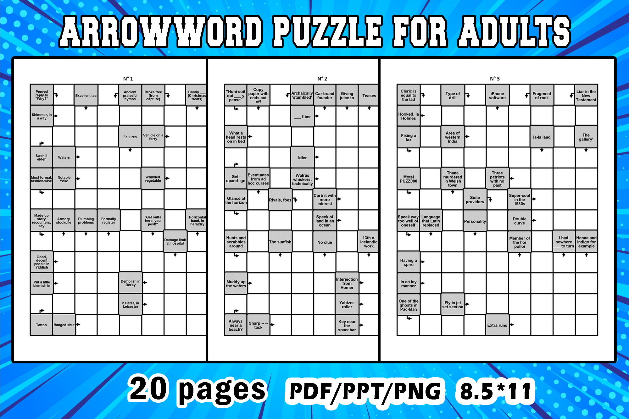 Arrow Word Puzzle For Adults Solutions