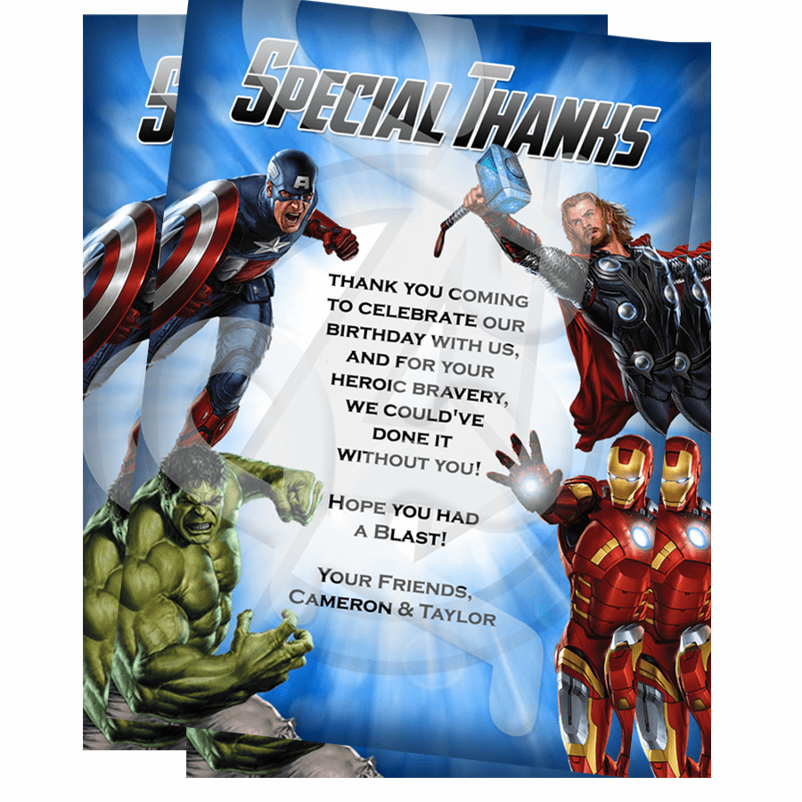 avengers thank you cards printable avengers thank you cards printable