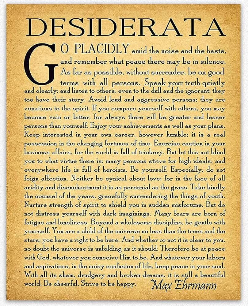 high resolution free printable desiderata poem