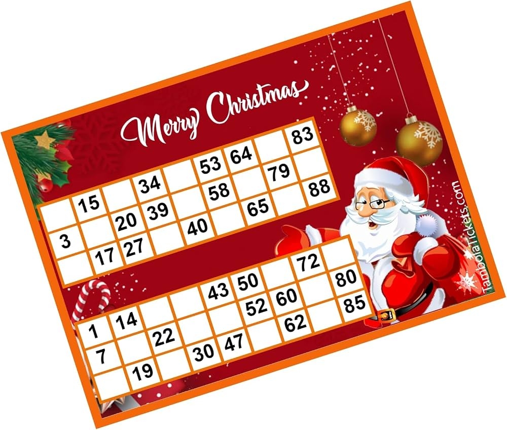 christmas tambola tickets printable