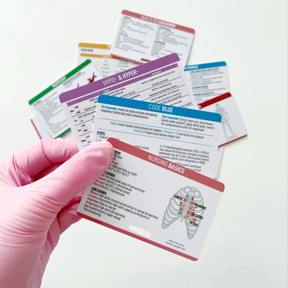 free printable nursing reference cards