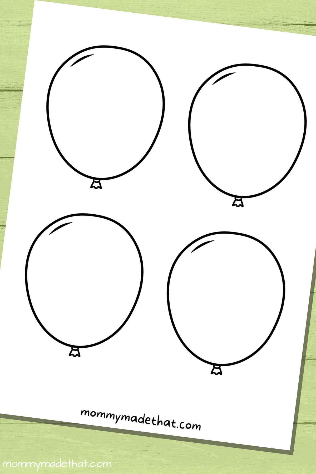 free printable balloon sizer template