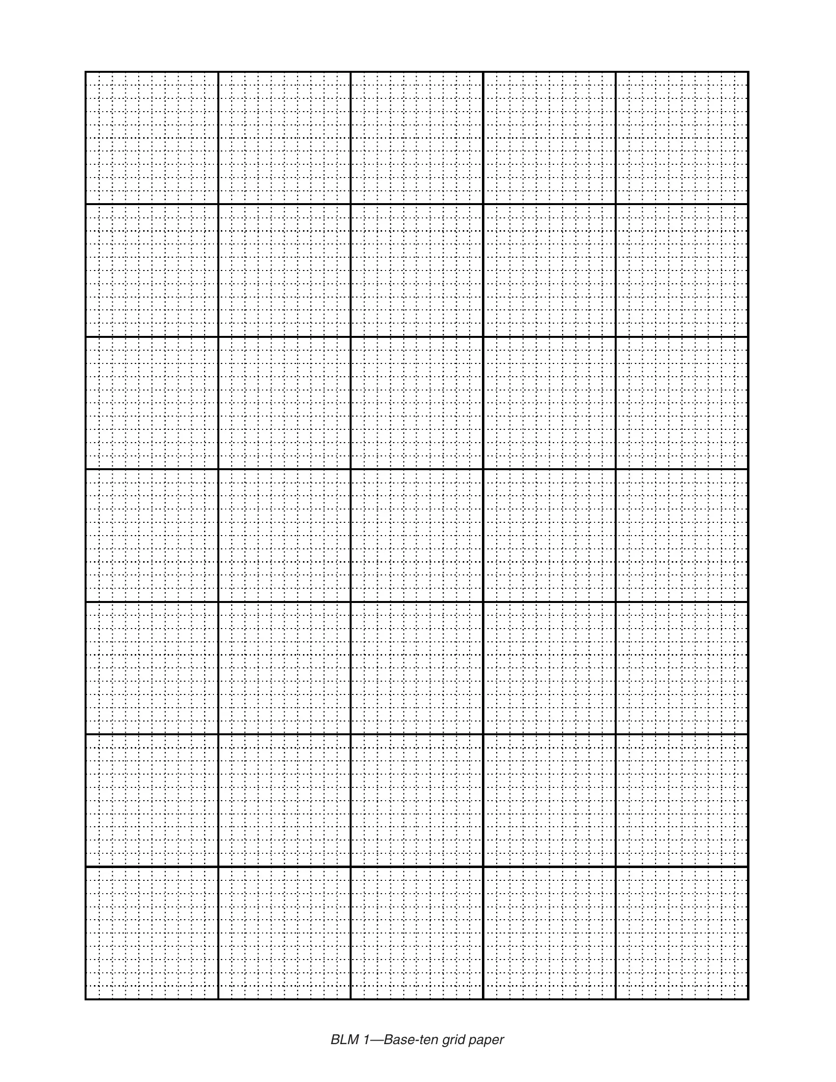 Base 10 Grid Printable