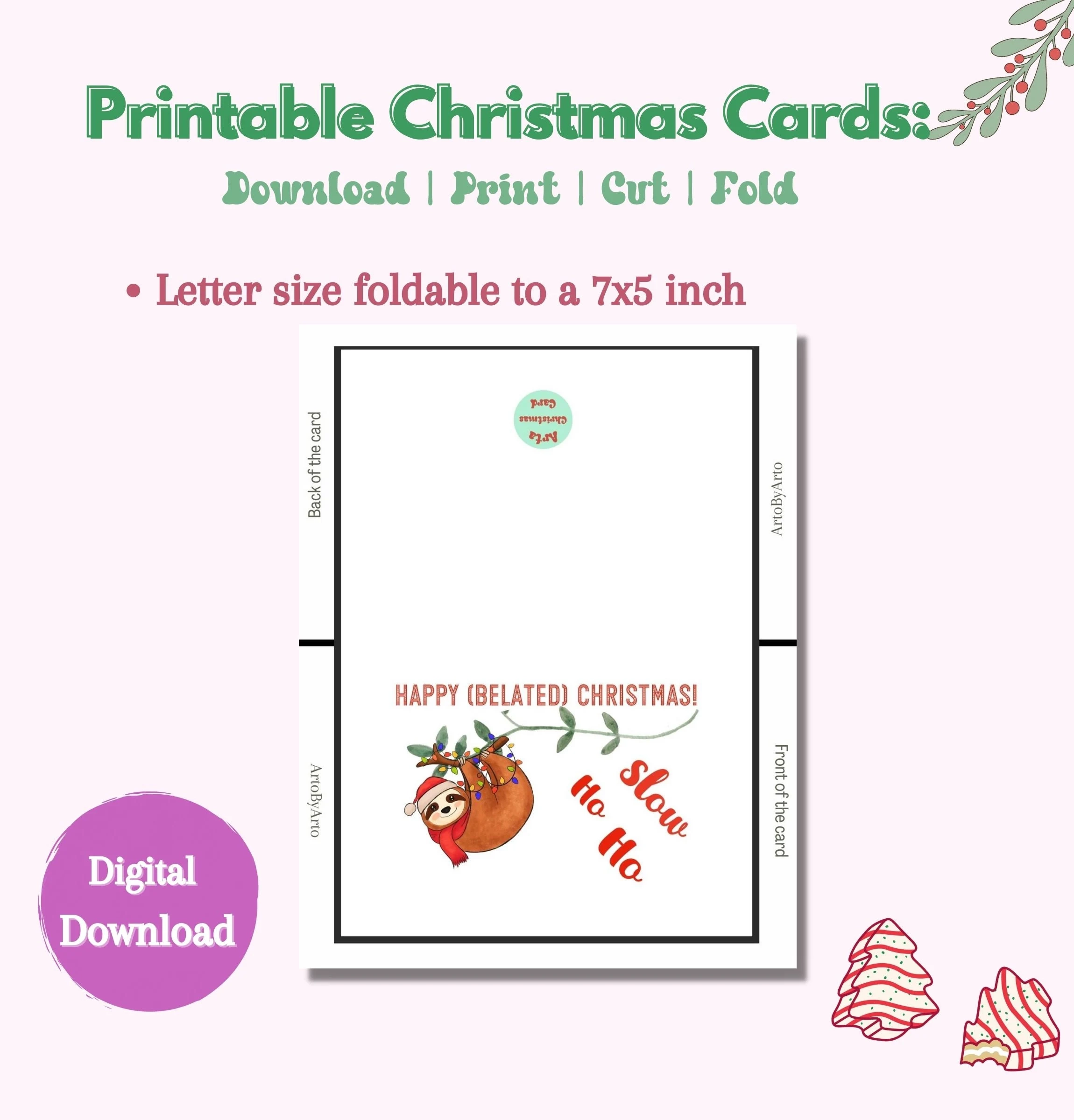 Belated Christmas Card Printable Late
