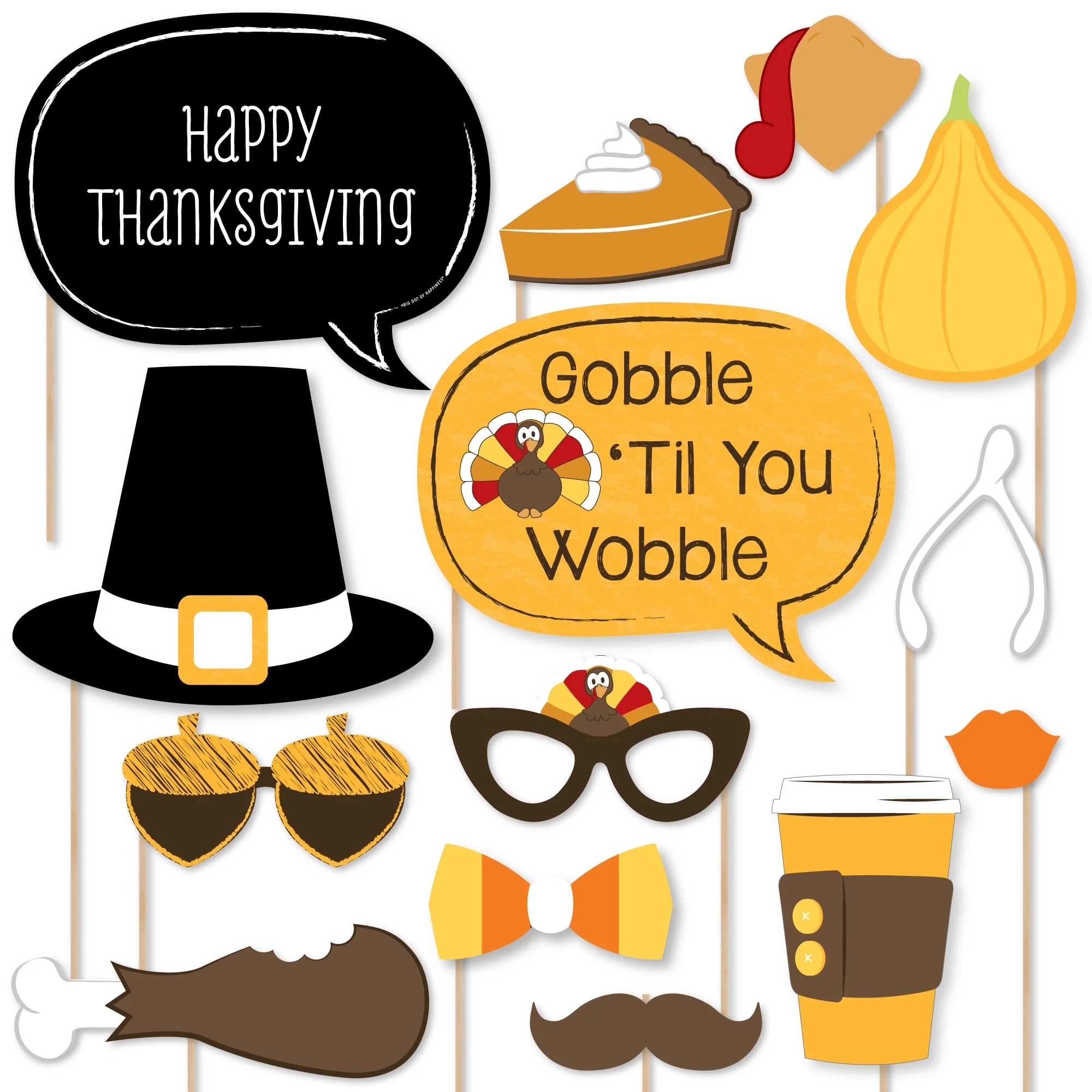 Big Dot Of Happiness Give Thanks Thanksgiving Party Photo Booth Props Kit 20 Count