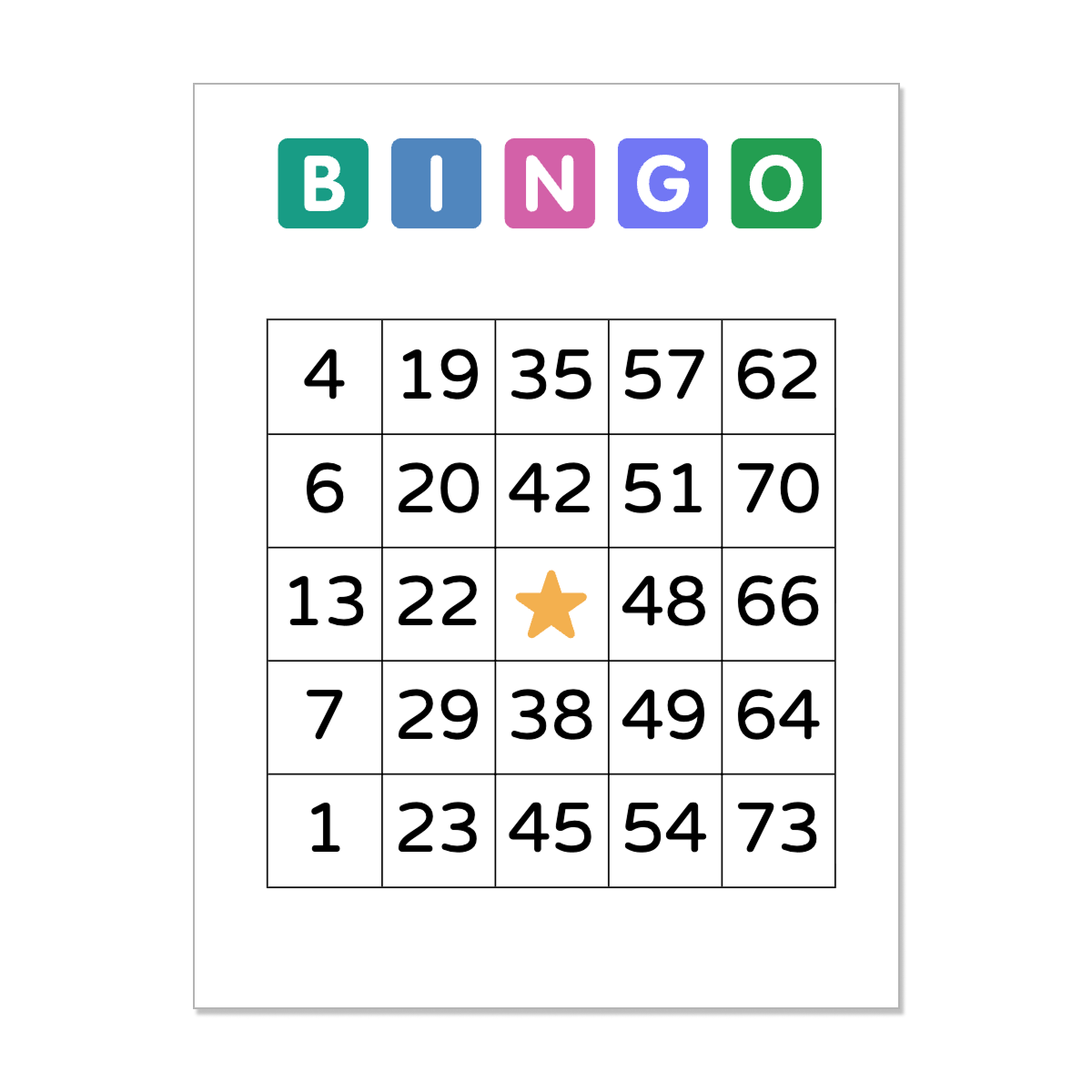 Bingo Card Generator
