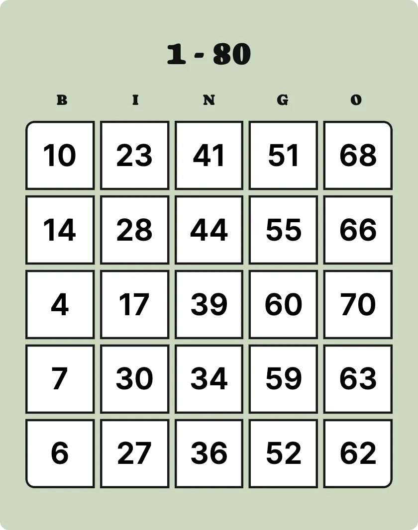 Bingo Cards Bingo Cards