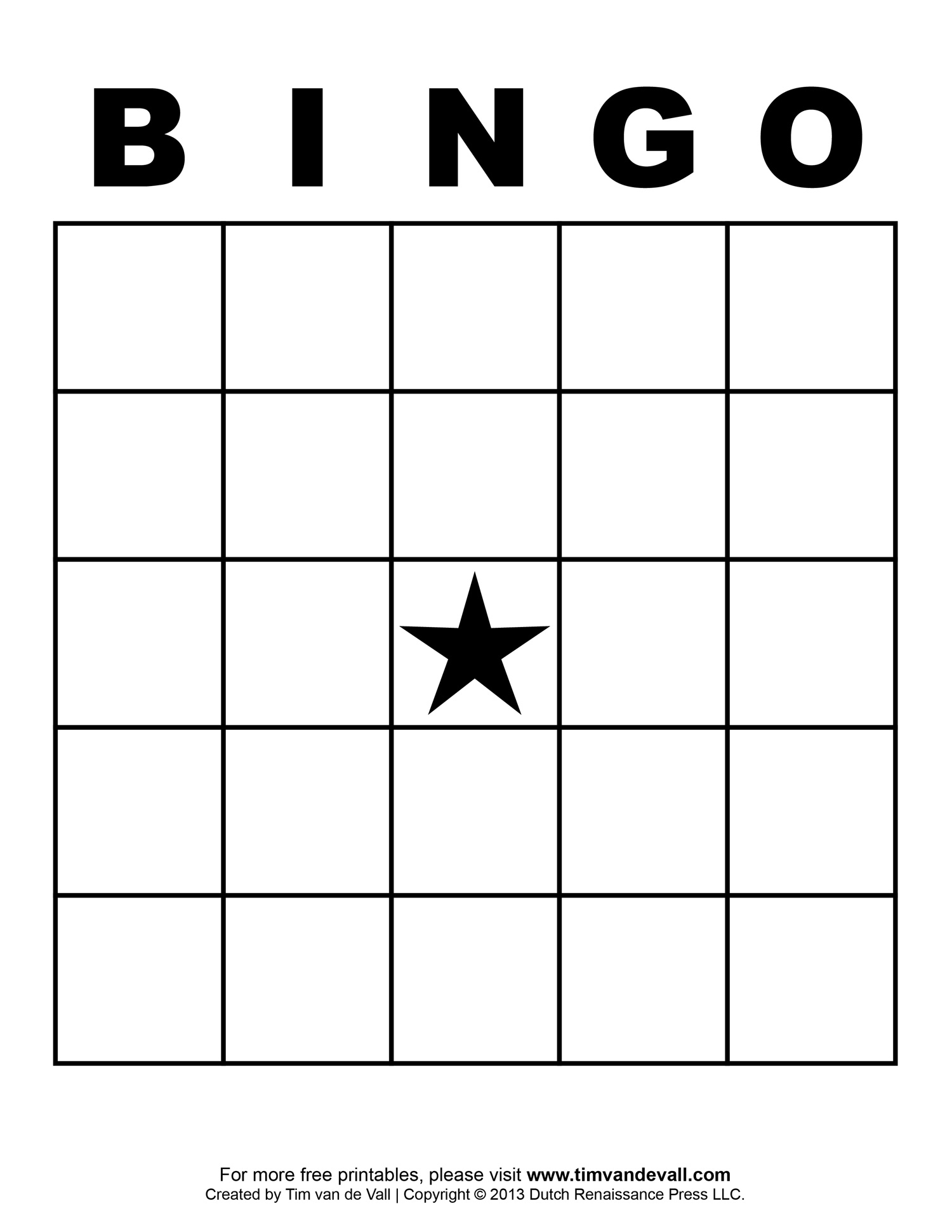 Blank Bingo Template