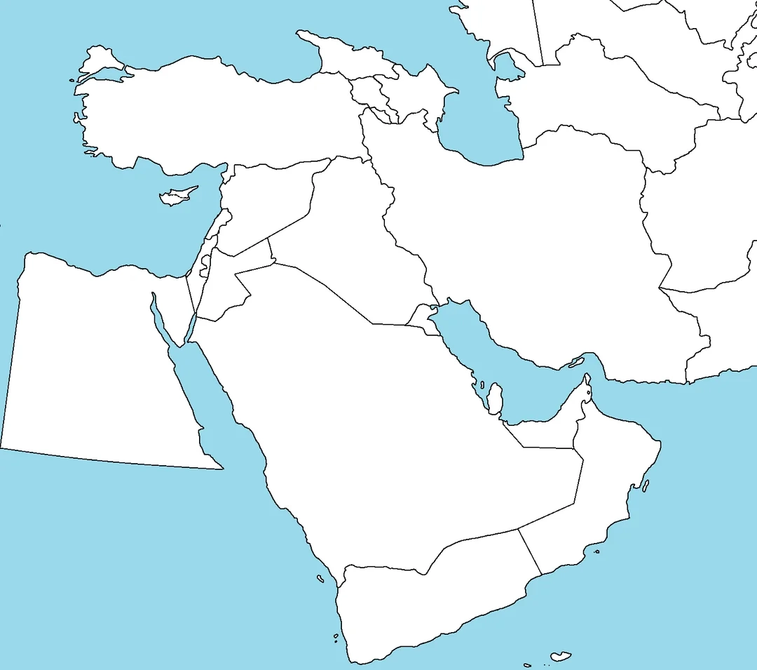 Blank Map Of The Middle East Blank Map Of The Middle East
