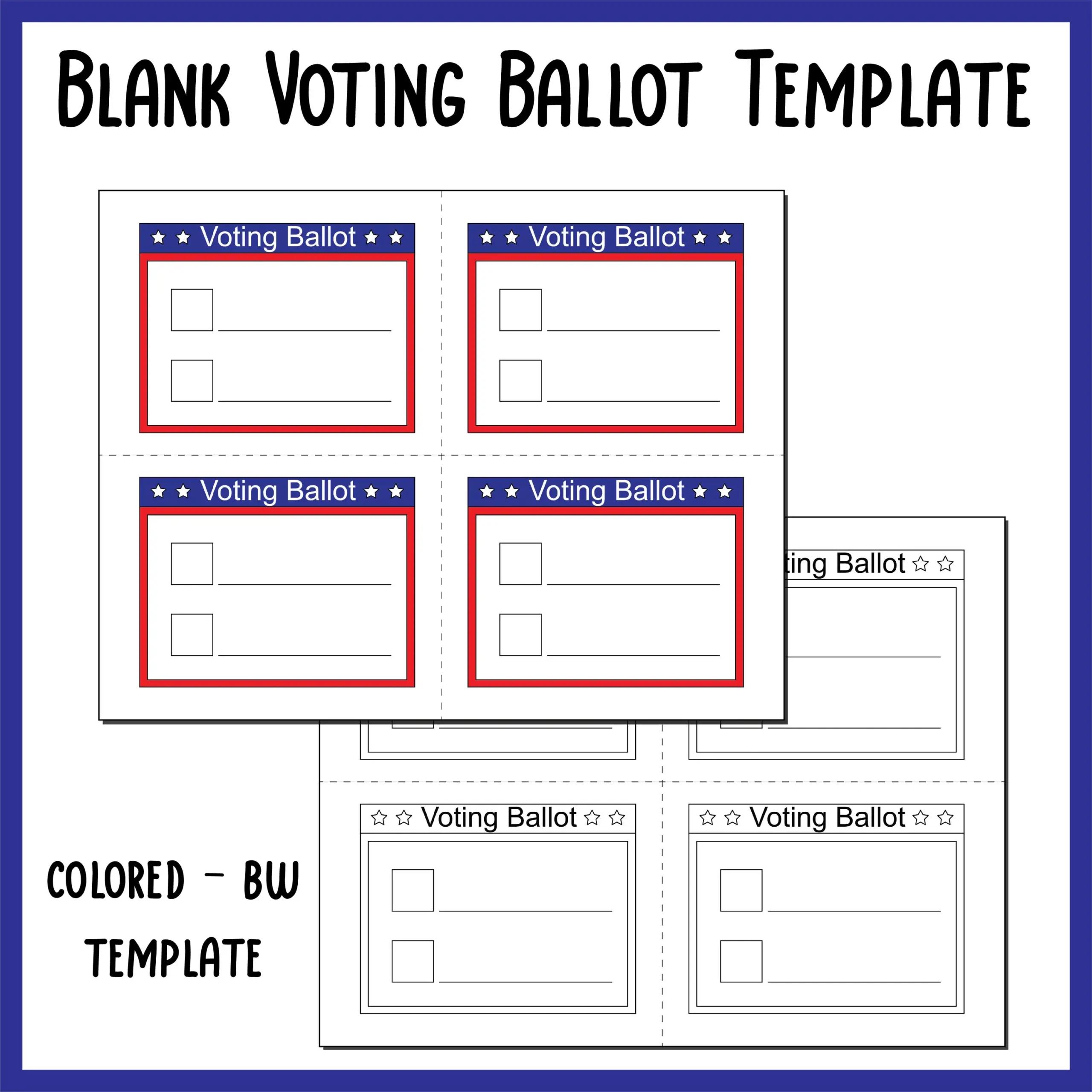 Blank Voting Ballot Template Mock