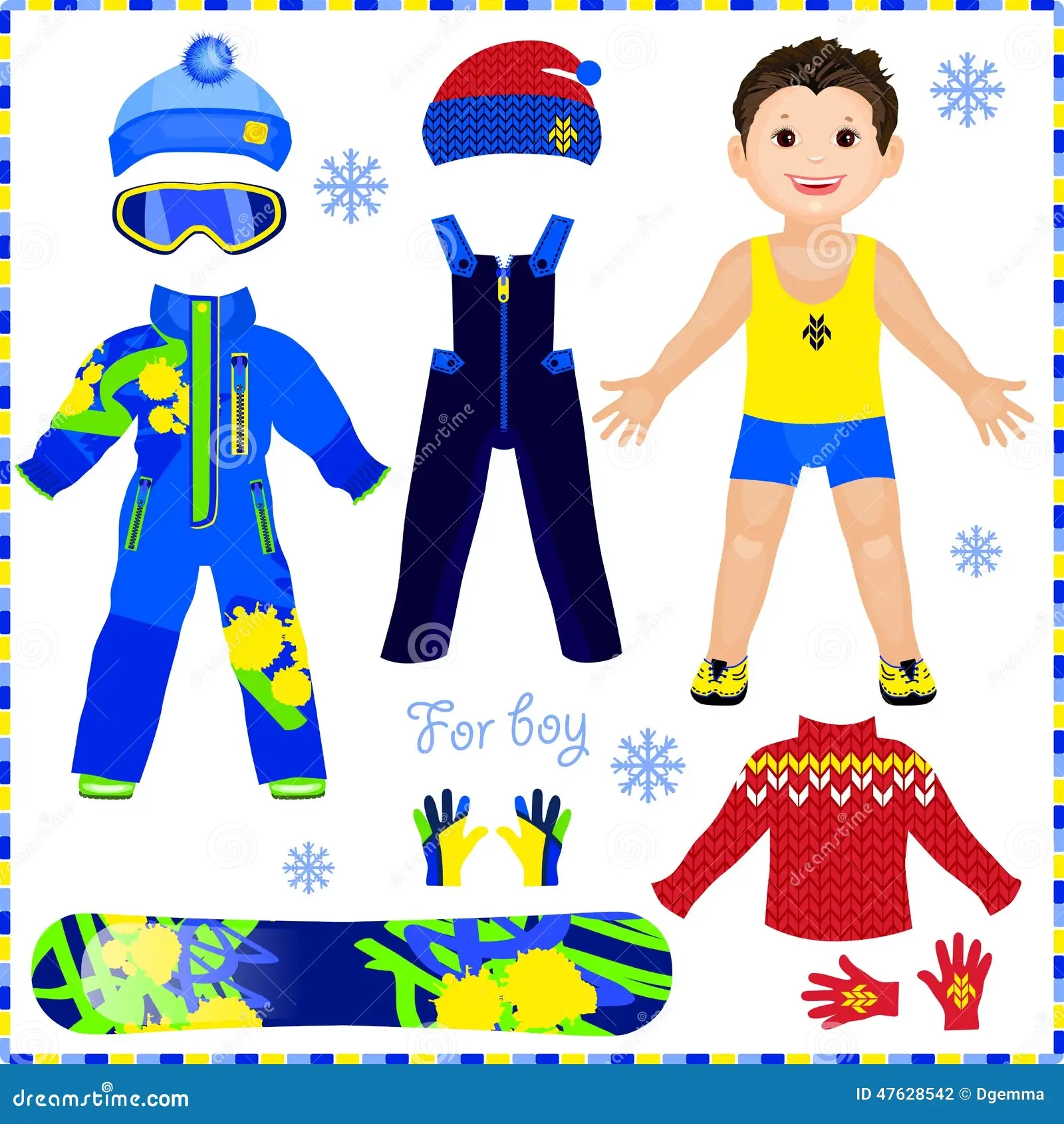 Boy Paper Doll Winter